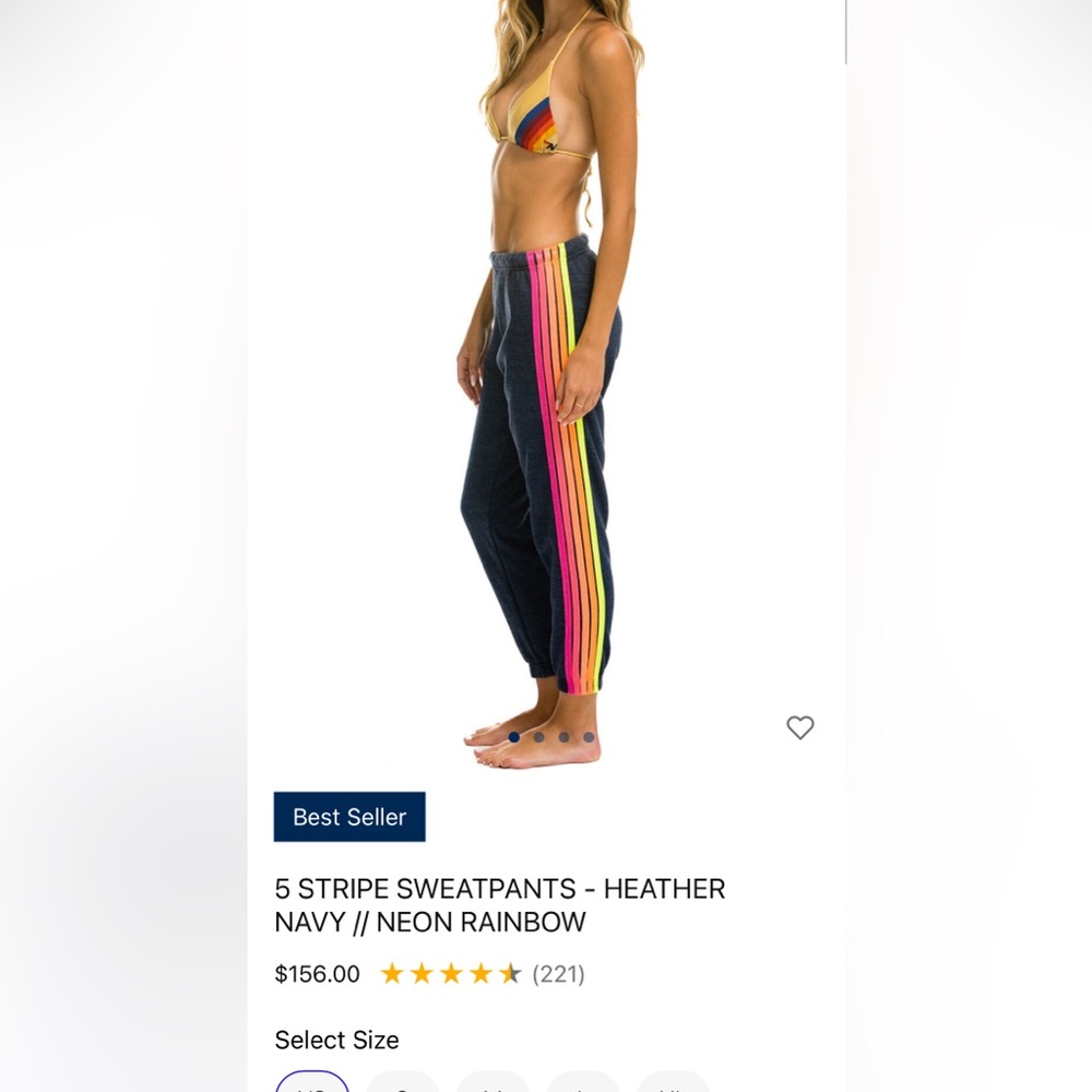 Aviator Nation 5 Stripe Sweatpants (S)
